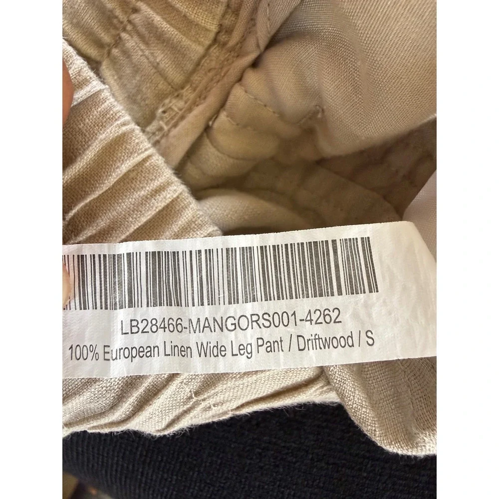 Quince 100% European Linen Wide Leg Pants Driftwood Beige Size Small